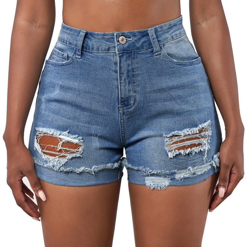 Women's Summer New Washed And Frayed Casual All-matching Shorts
