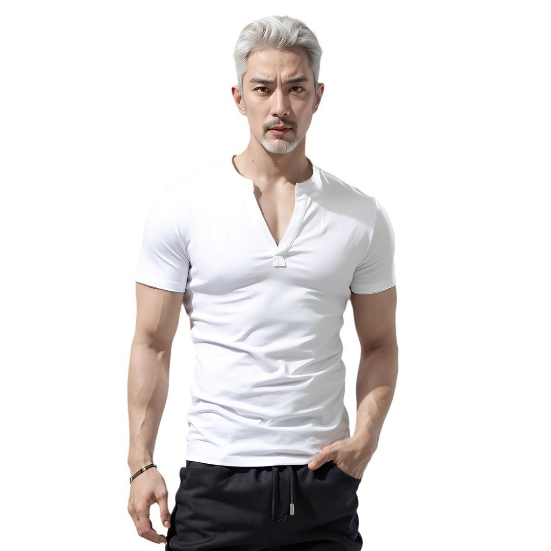 Fitness Retro Cardigan Half Sleeve Quick-drying Slim Fit Tight Breathable Short Sleeve
