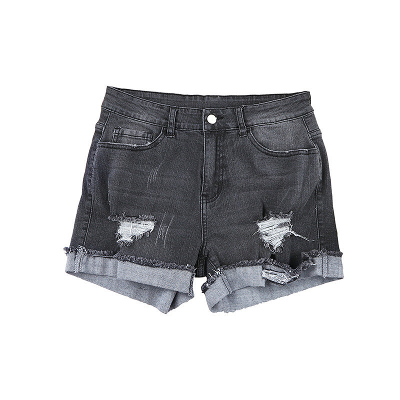 Women's Summer New Washed And Frayed Casual All-matching Shorts