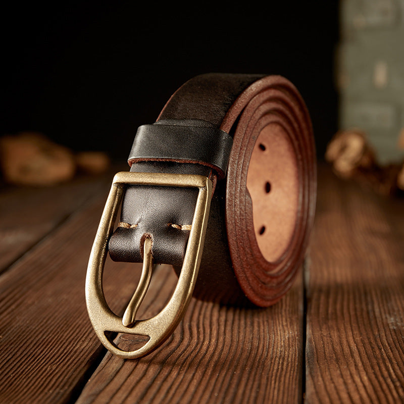 Leather Personalized Men's Pin Buckle Belt