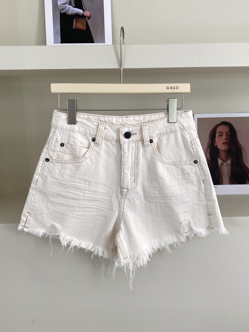 Hot Girl Ripped Frayed Vintage Denim Shorts