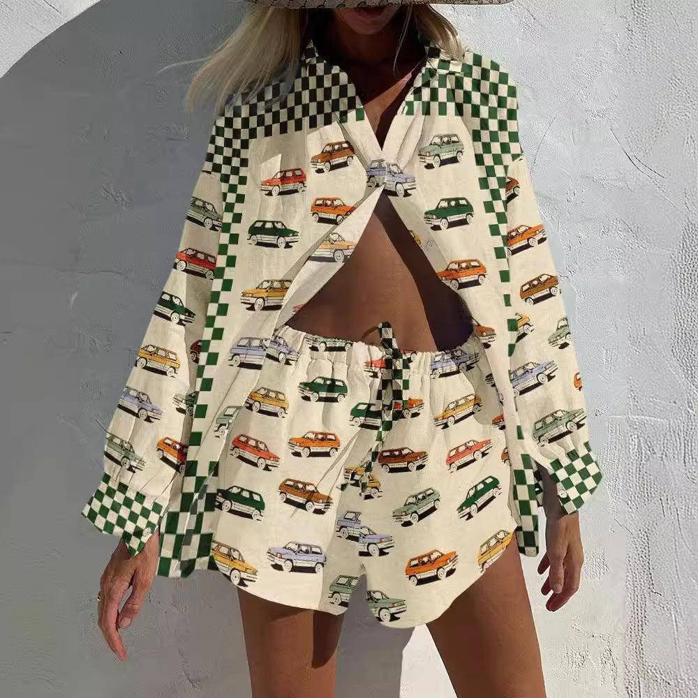 Hip Hop Hawaii 3D Digital Printing Long-sleeve Suit