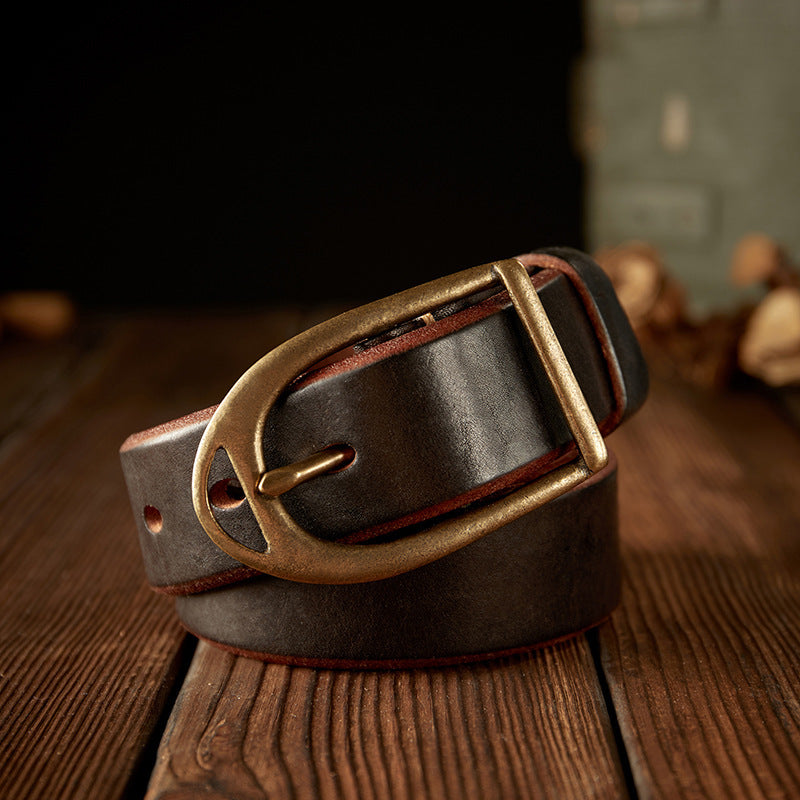 Leather Personalized Men's Pin Buckle Belt
